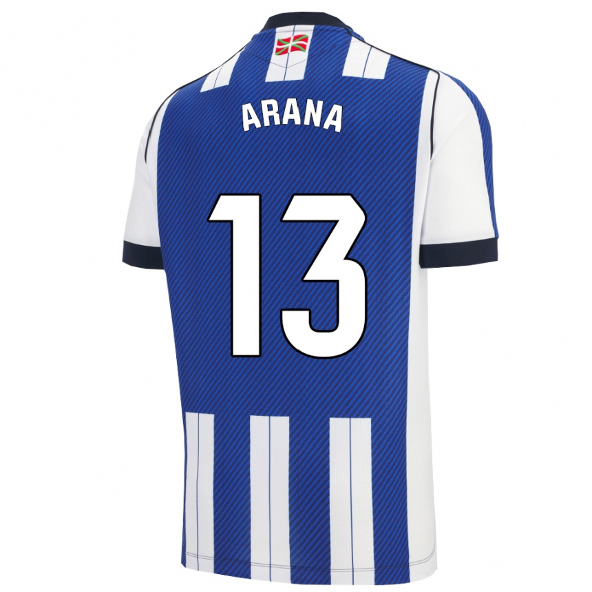 ילדים כדורגל Egoitz Arana #13 כחול לבן ג'רזי ביתית 2025/26