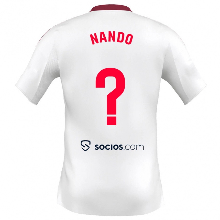 ילדים כדורגל Nando Sánchez #0 לבן אדום ג'רזי ביתית 2025/26