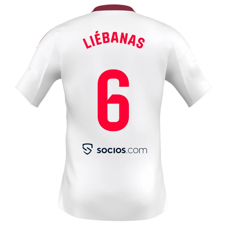 ילדים כדורגל José Manuel Liébanas #6 לבן אדום ג'רזי ביתית 2025/26