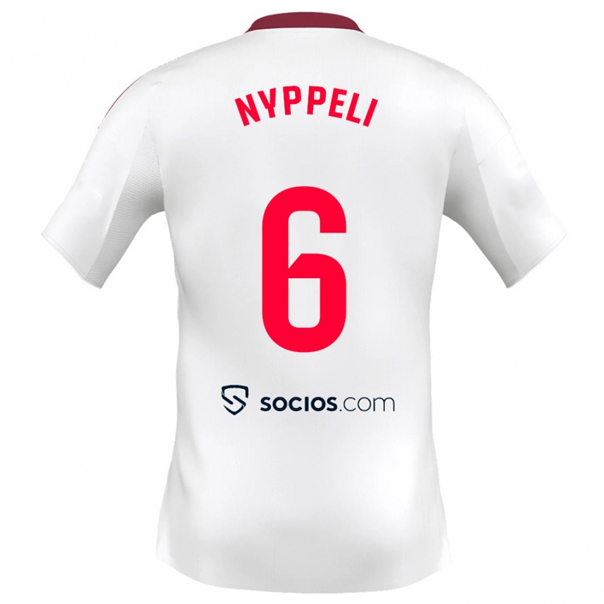 ילדים כדורגל Ramón Nyppeli #6 לבן אדום ג'רזי ביתית 2025/26