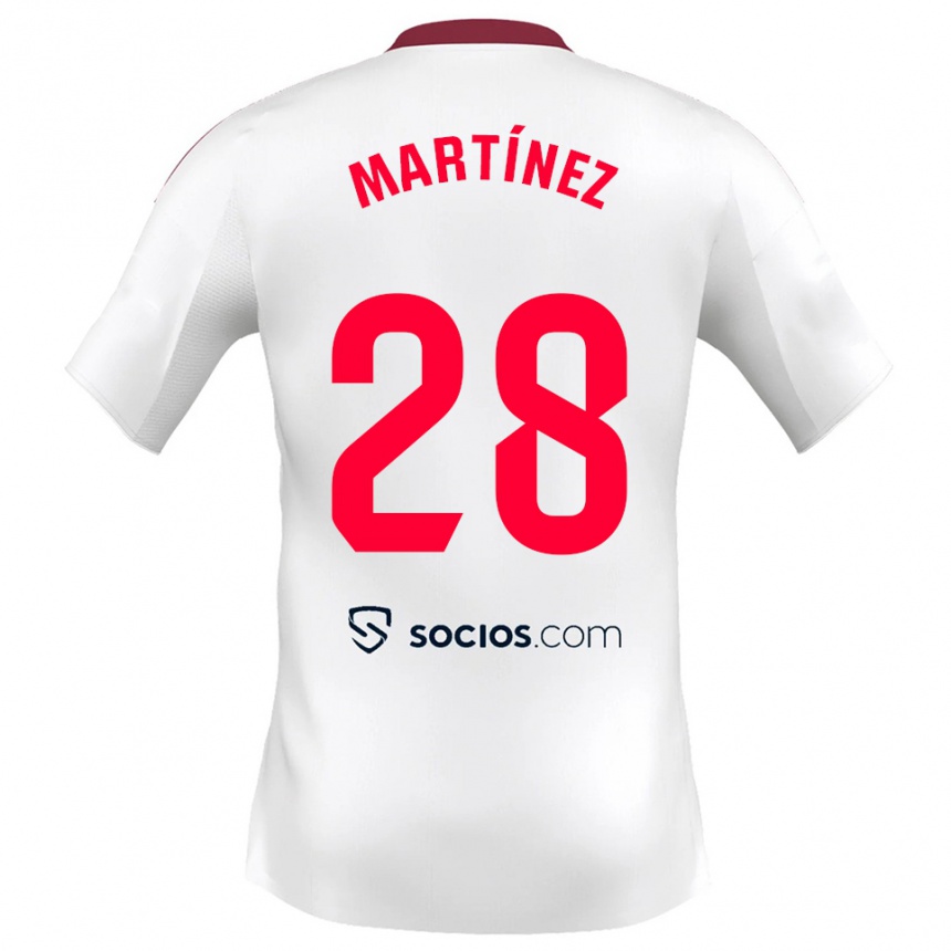 ילדים כדורגל Hugo Martínez #28 לבן אדום ג'רזי ביתית 2025/26