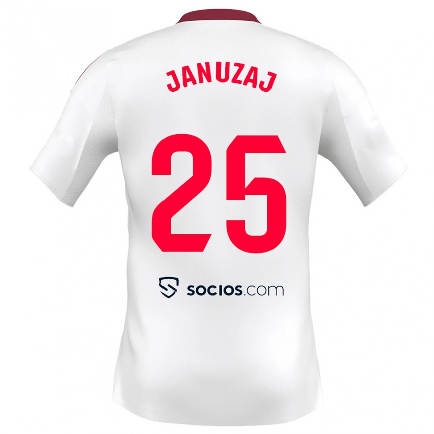 ילדים כדורגל אדנאן יאנוזאי #25 לבן אדום ג'רזי ביתית 2025/26 ילדים כדורגל אדנאן יאנוזאי #25 לבן אדום ג'רזי ביתית 2025/26