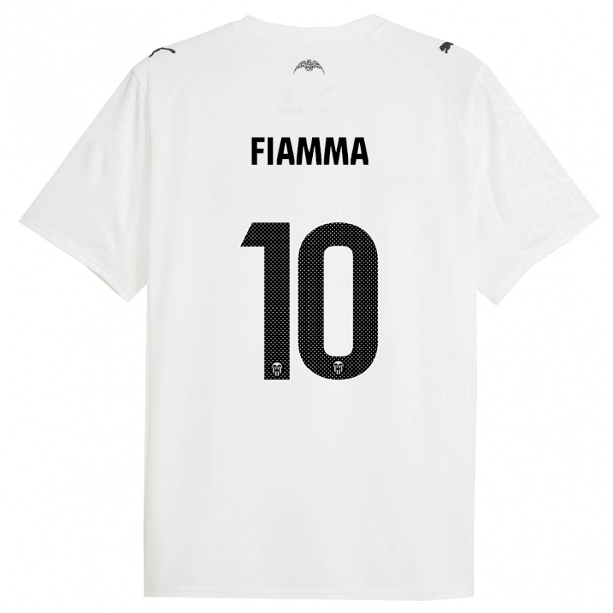 ילדים כדורגל Fiamma #10 לבן שחור ג'רזי ביתית 2025/26