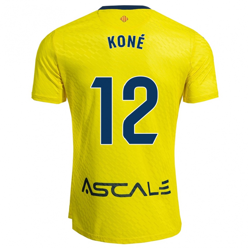 ילדים כדורגל Ayouba Koné #12 צהוב נייבי ג'רזי ביתית 2025/26