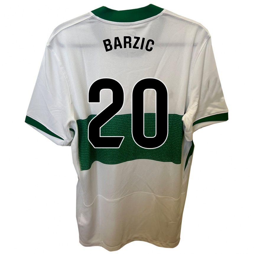 ילדים כדורגל Matia Barzic #20 לבן ירוק ג'רזי ביתית 2025/26