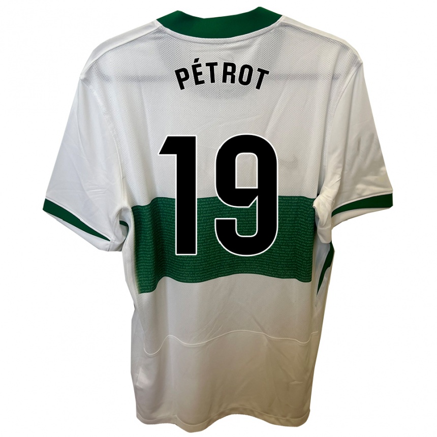 ילדים כדורגל Léo Pétrot #19 לבן ירוק ג'רזי ביתית 2025/26