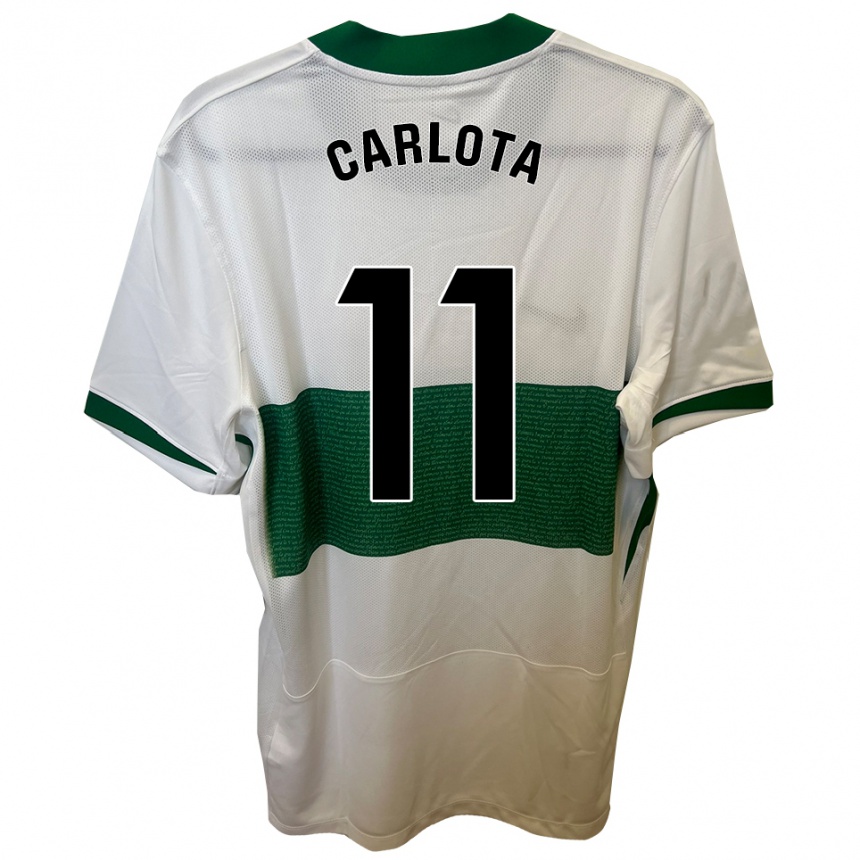 ילדים כדורגל Carlota Ursua Sánchez #11 לבן ירוק ג'רזי ביתית 2025/26