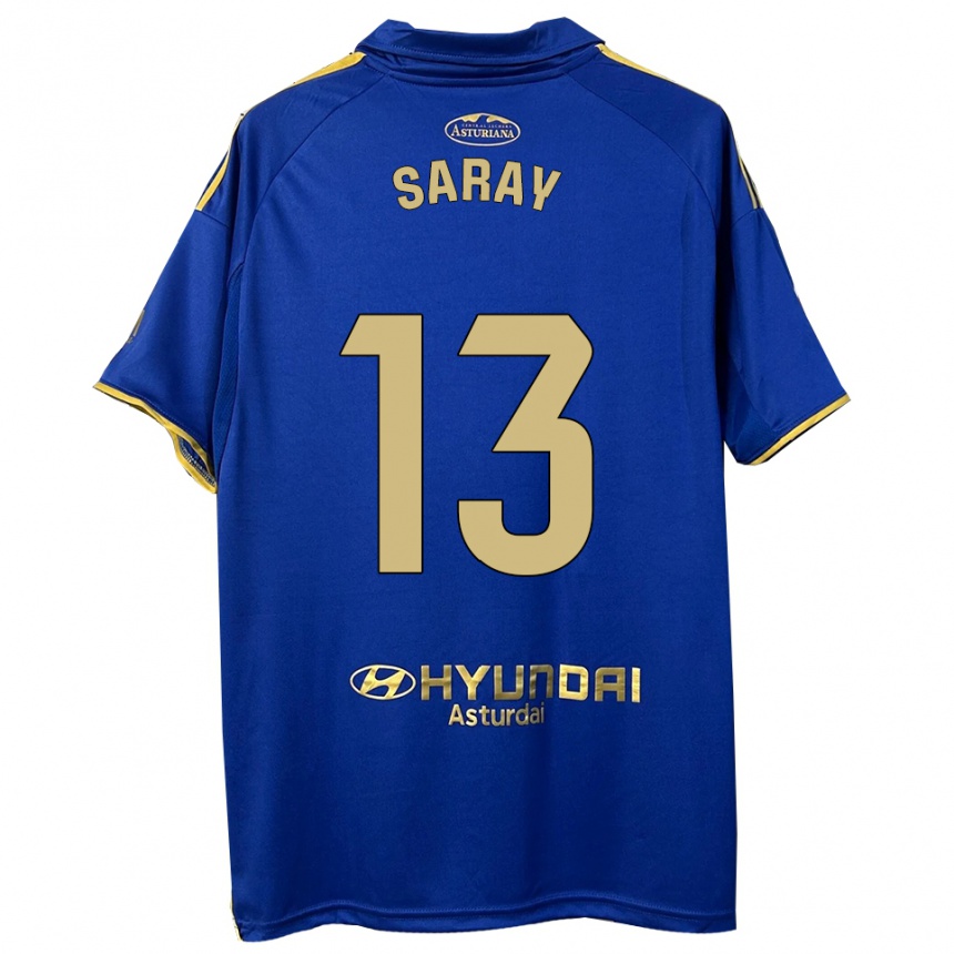 ילדים כדורגל Saray Vázquez Alonso #13 כחול זהב ג'רזי ביתית 2025/26
