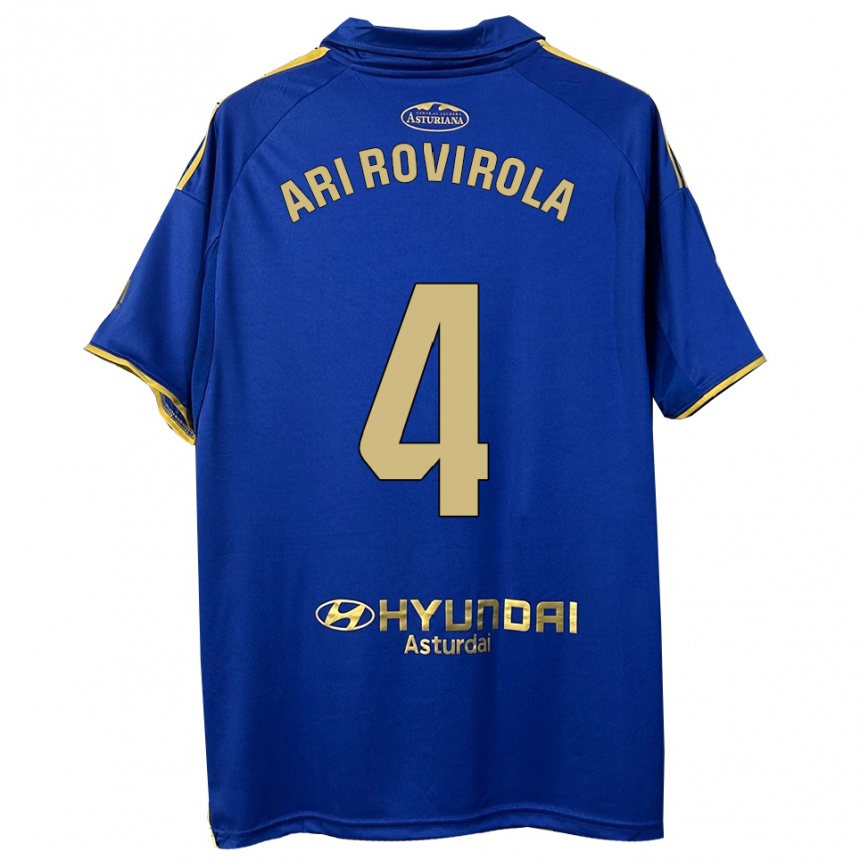 ילדים כדורגל Ari Rovirola #4 כחול זהב ג'רזי ביתית 2025/26