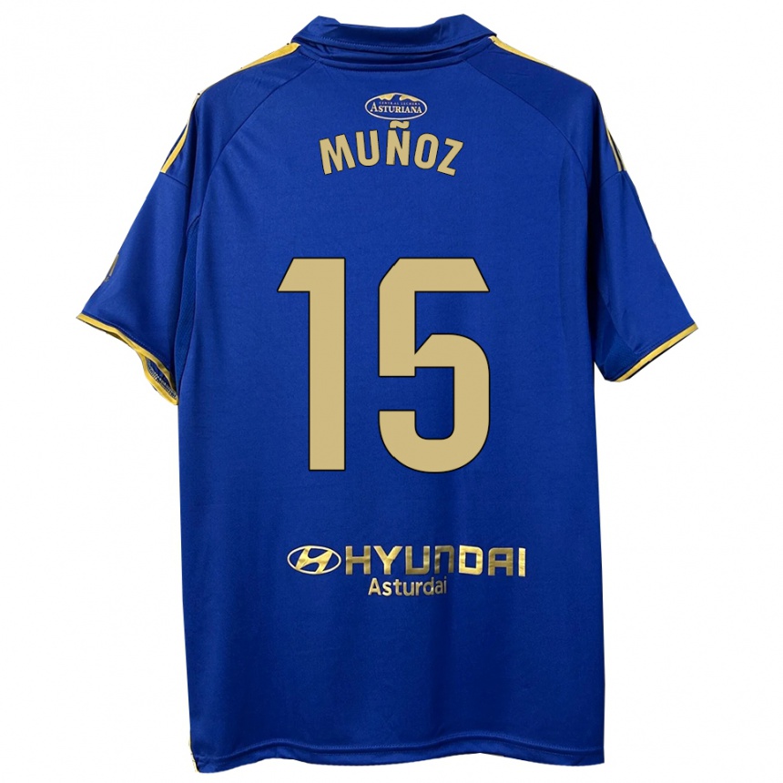 ילדים כדורגל Curro Muñoz #15 כחול זהב ג'רזי ביתית 2025/26