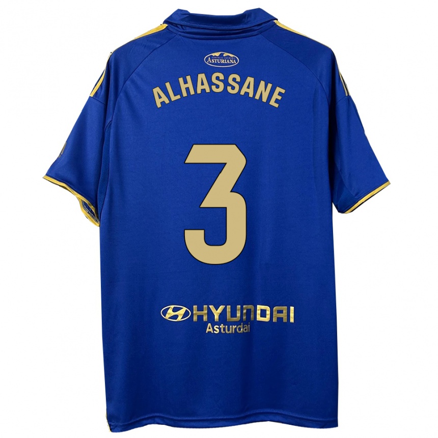 ילדים כדורגל רחים אלחאסן #3 כחול זהב ג'רזי ביתית 2025/26