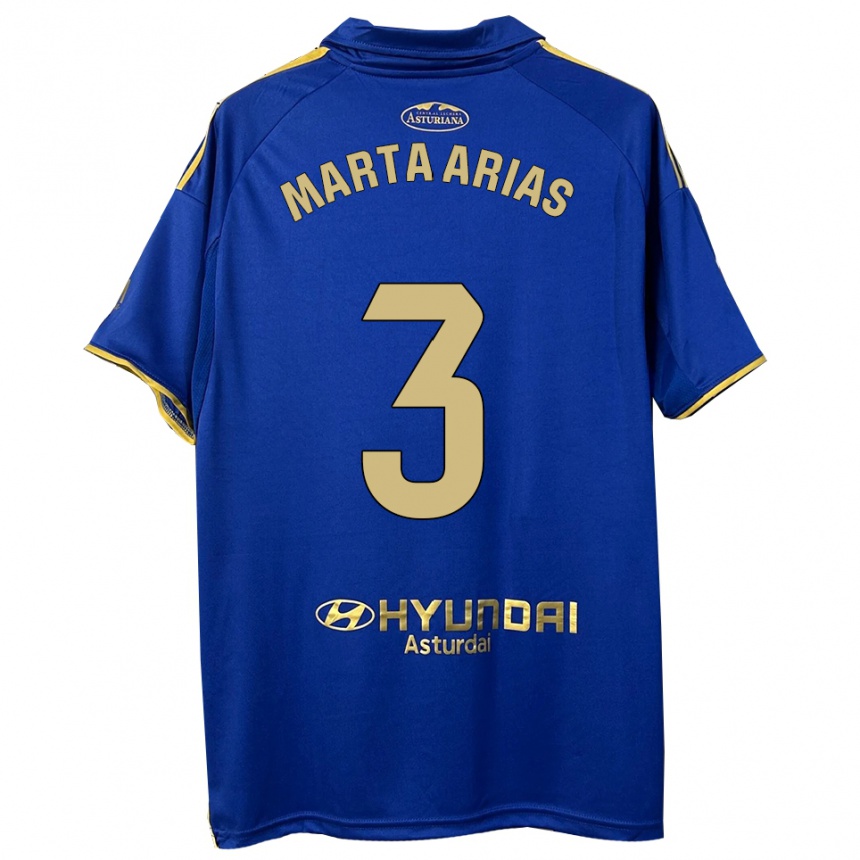 ילדים כדורגל Marta Arias #3 כחול זהב ג'רזי ביתית 2025/26
