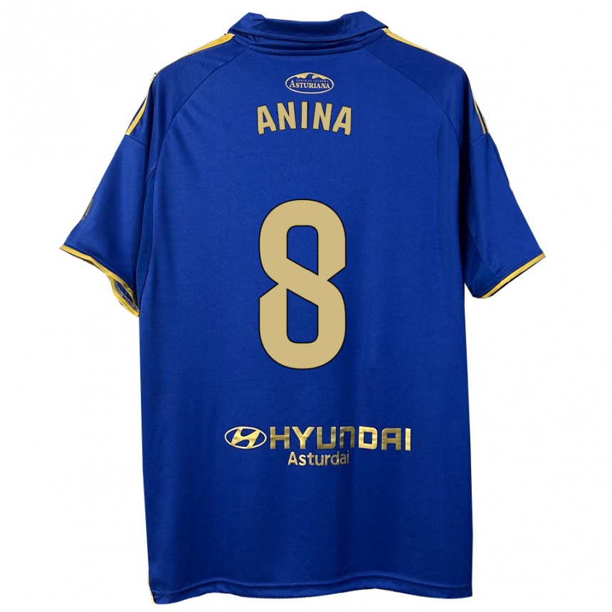ילדים כדורגל Ana Menéndez García #8 כחול זהב ג'רזי ביתית 2025/26