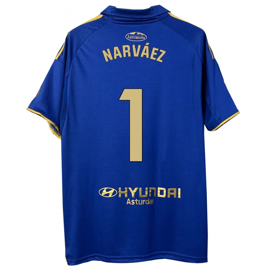 ילדים כדורגל Miguel Narváez #1 כחול זהב ג'רזי ביתית 2025/26