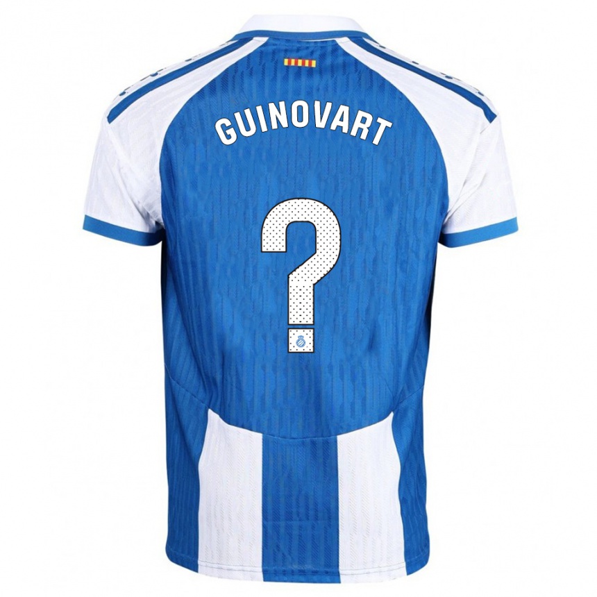ילדים כדורגל Martí Guinovart #0 כחול לבן ג'רזי ביתית 2025/26