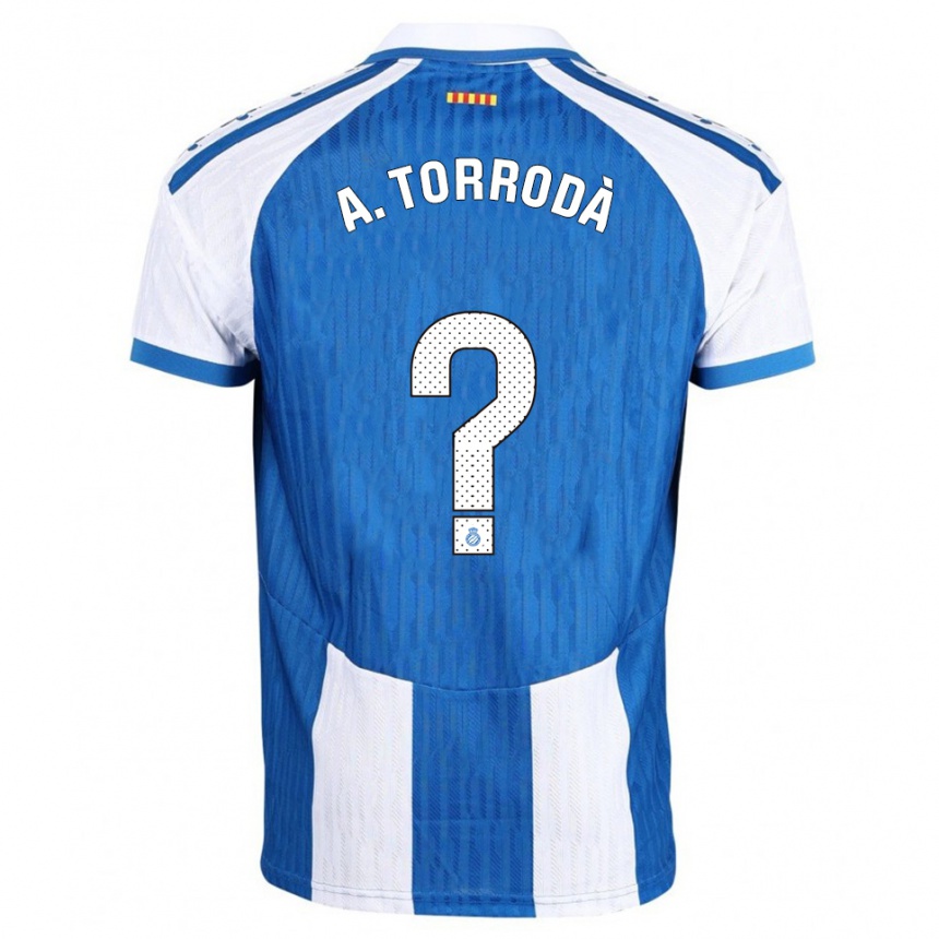 ילדים כדורגל Anna Torrodà Ricard #0 כחול לבן ג'רזי ביתית 2025/26