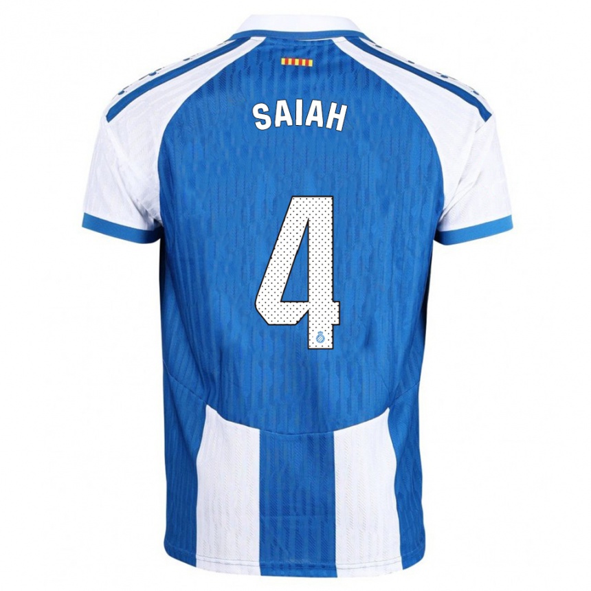 ילדים כדורגל Rachid Saiah #4 כחול לבן ג'רזי ביתית 2025/26