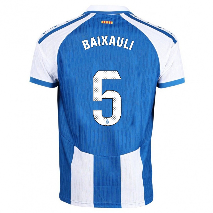 ילדים כדורגל Iker Baixauli #5 כחול לבן ג'רזי ביתית 2025/26