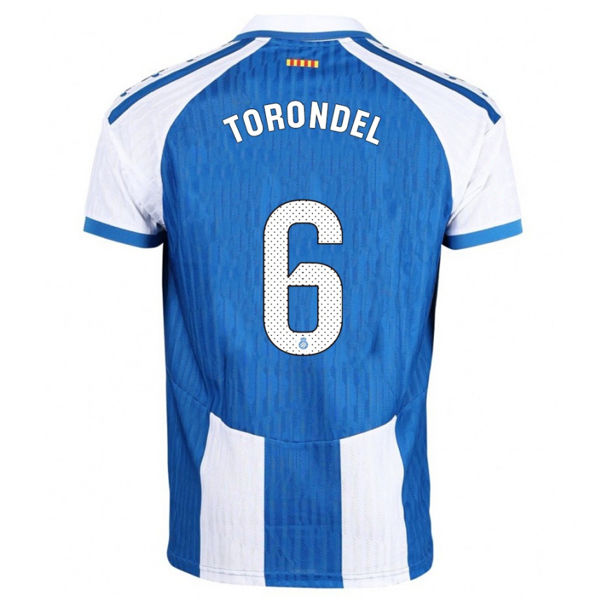 ילדים כדורגל Hugo Torondel #6 כחול לבן ג'רזי ביתית 2025/26