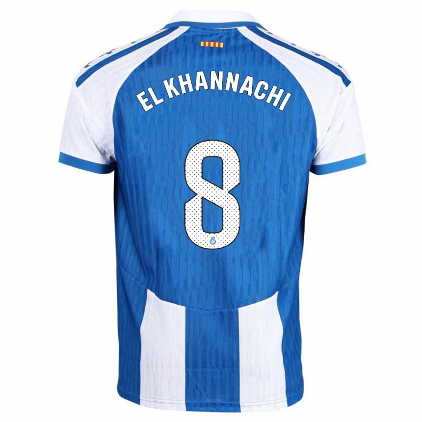 ילדים כדורגל Youssef El Khannachi #8 כחול לבן ג'רזי ביתית 2025/26