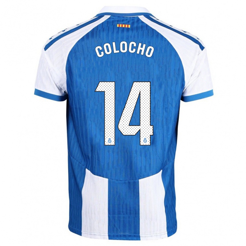 ילדים כדורגל Itzel Colocho #14 כחול לבן ג'רזי ביתית 2025/26