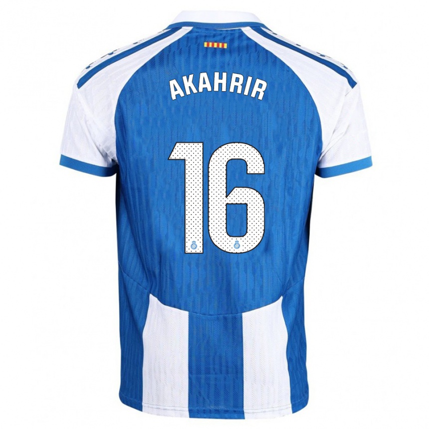 ילדים כדורגל Mohamed Akahrir #16 כחול לבן ג'רזי ביתית 2025/26