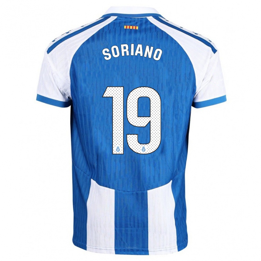 ילדים כדורגל Aarón Soriano #19 כחול לבן ג'רזי ביתית 2025/26