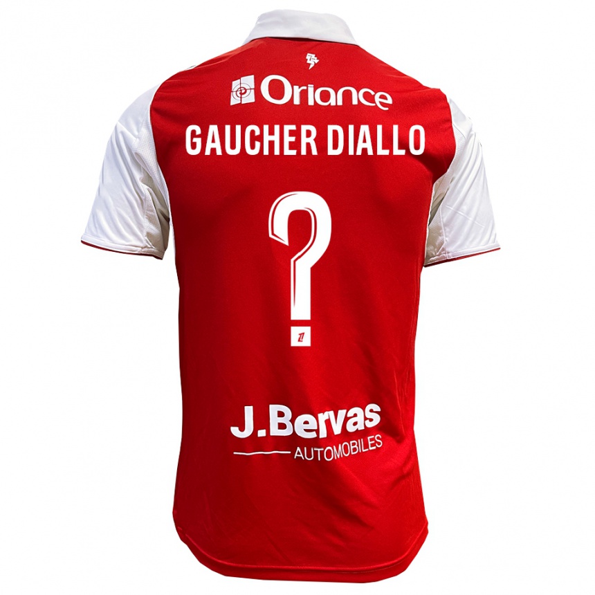 ילדים כדורגל Coumba Gaucher Diallo #0 אדום לבן ג'רזי ביתית 2025/26