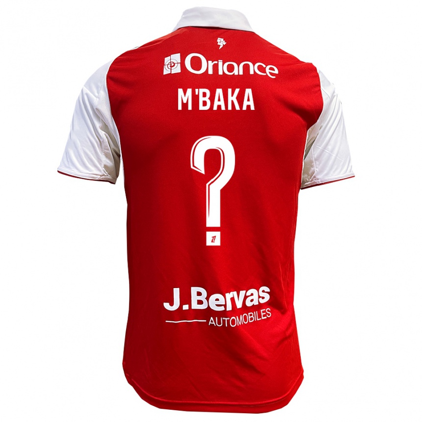 ילדים כדורגל Sacha M'baka #0 אדום לבן ג'רזי ביתית 2025/26