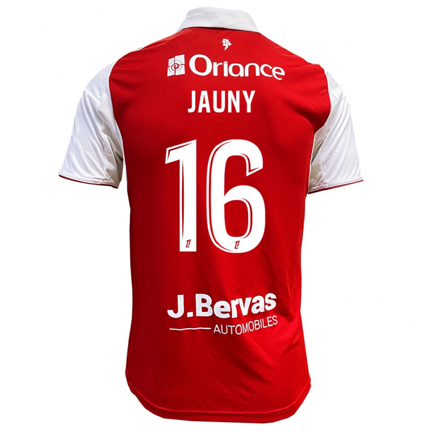 ילדים כדורגל Noah Jauny #16 אדום לבן ג'רזי ביתית 2025/26