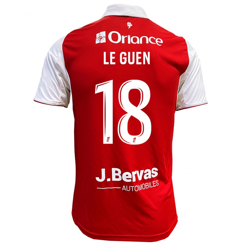 ילדים כדורגל Raphaël Le Guen #18 אדום לבן ג'רזי ביתית 2025/26