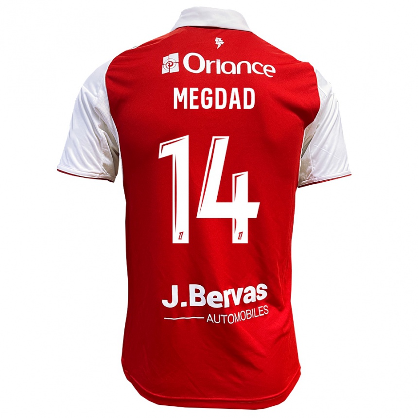 ילדים כדורגל Noa Megdad #14 אדום לבן ג'רזי ביתית 2025/26