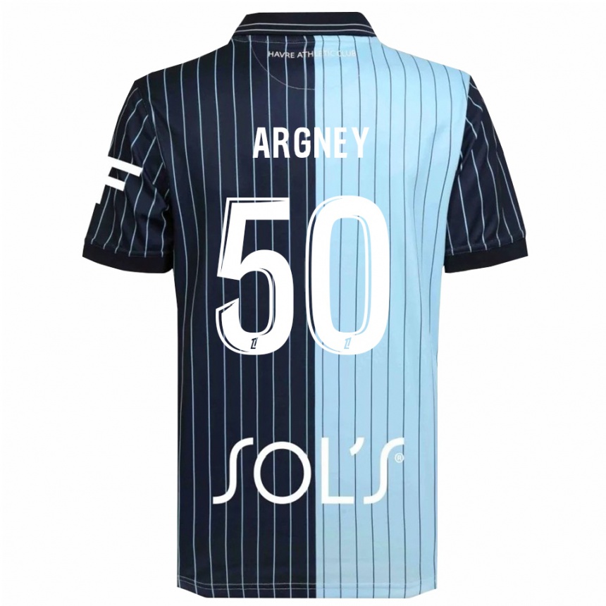 ילדים כדורגל Paul Argney #50 כחול נייבי תכלת ג'רזי ביתית 2025/26