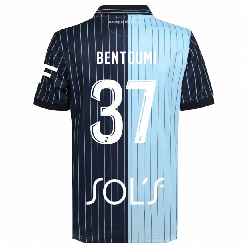 ילדים כדורגל Mokrane Bentoumi #37 כחול נייבי תכלת ג'רזי ביתית 2025/26