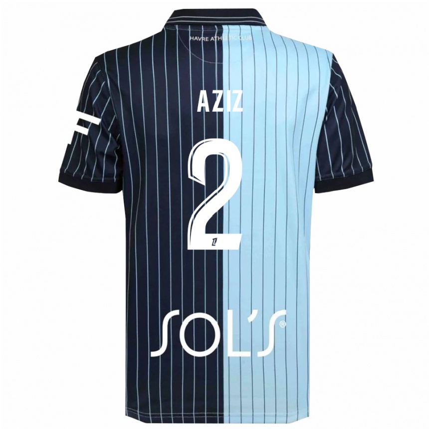 ילדים כדורגל Hayman Aziz #2 כחול נייבי תכלת ג'רזי ביתית 2025/26