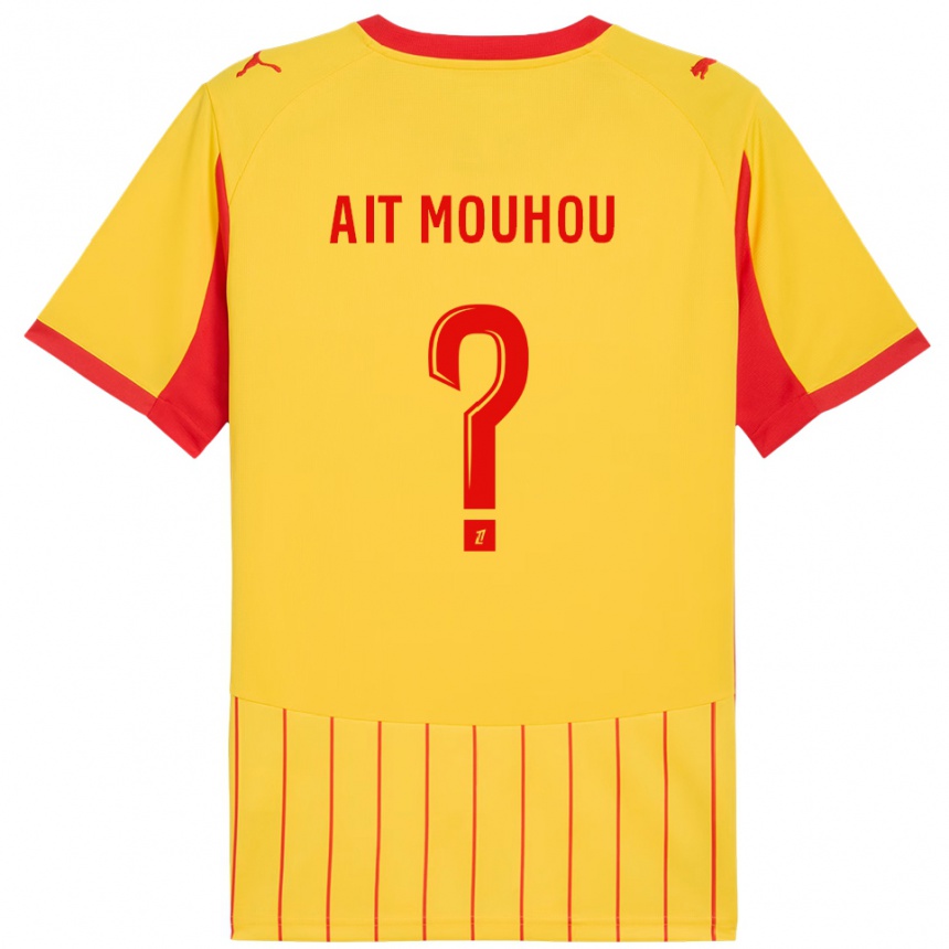 ילדים כדורגל Nassim Ait Mouhou #0 צהוב אדום ג'רזי ביתית 2025/26