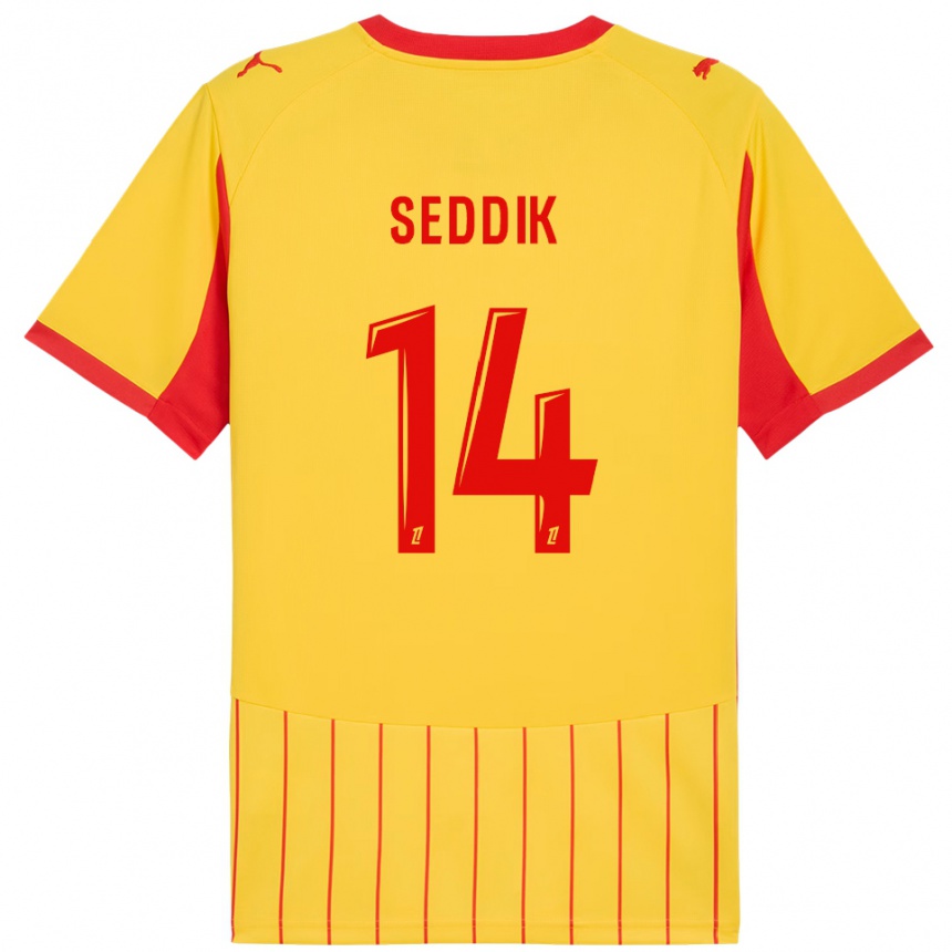 ילדים כדורגל Mohamed Seddik #14 צהוב אדום ג'רזי ביתית 2025/26