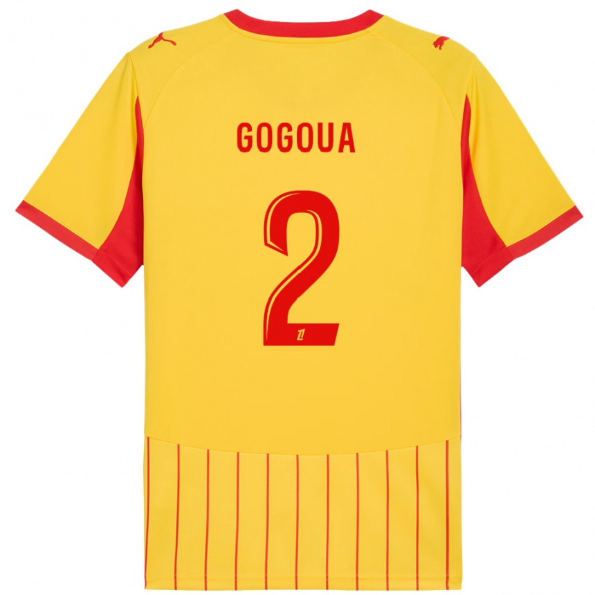 ילדים כדורגל Valentin Gogoua #2 צהוב אדום ג'רזי ביתית 2025/26