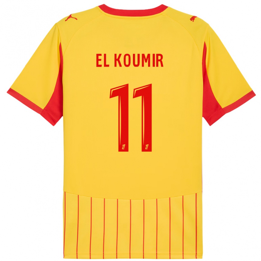 ילדים כדורגל Kaîna El Koumir #11 צהוב אדום ג'רזי ביתית 2025/26