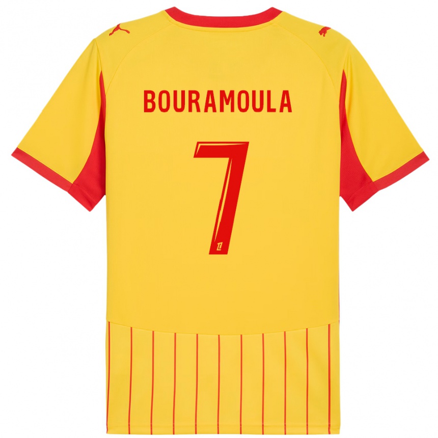 ילדים כדורגל Ilies Bouramoula #7 צהוב אדום ג'רזי ביתית 2025/26
