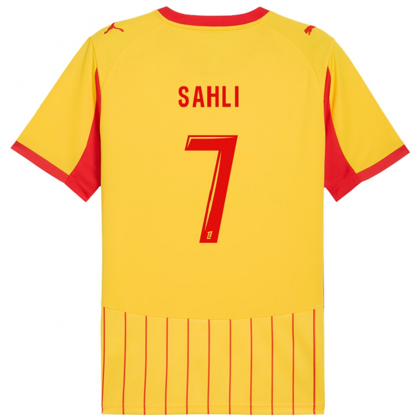 ילדים כדורגל Wael Sahli #7 צהוב אדום ג'רזי ביתית 2025/26
