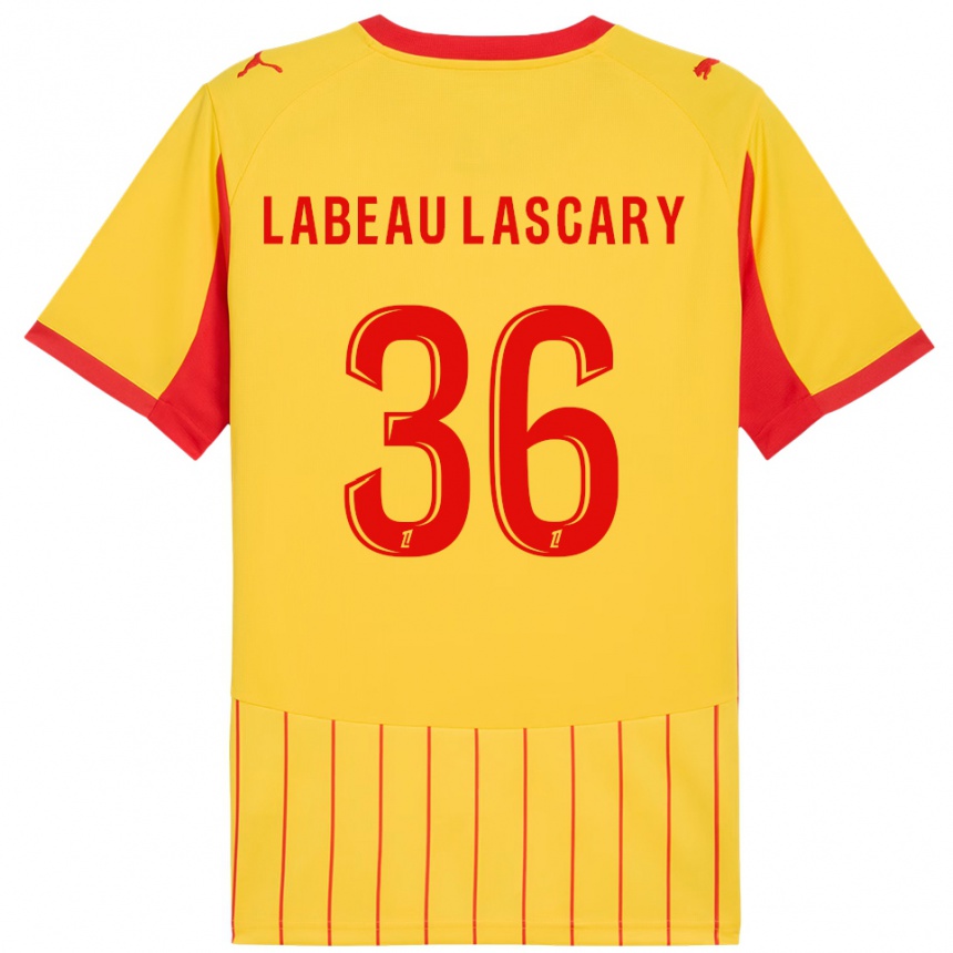 ילדים כדורגל Rémy Labeau Lascary #36 צהוב אדום ג'רזי ביתית 2025/26