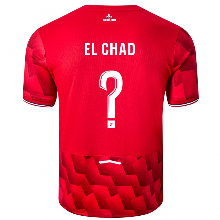 ילדים כדורגל Nesryne El Chad #0 אדום לבן ג'רזי ביתית 2025/26