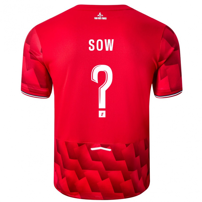 ילדים כדורגל Mouhamadou Sow #0 אדום לבן ג'רזי ביתית 2025/26