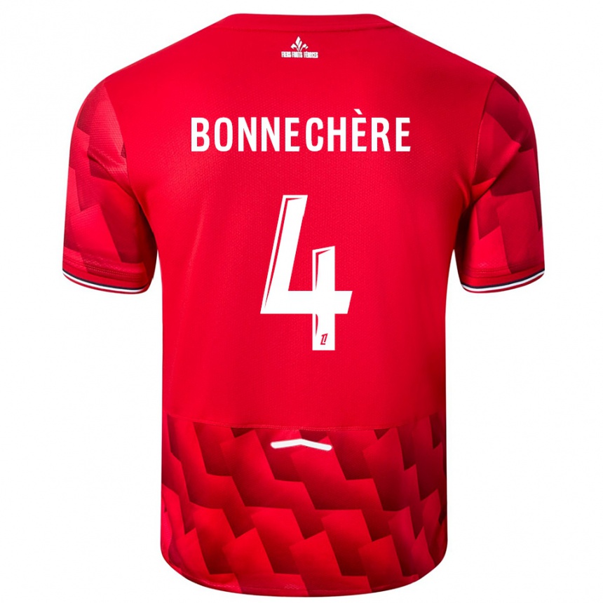 ילדים כדורגל Victor Bonnechère #4 אדום לבן ג'רזי ביתית 2025/26