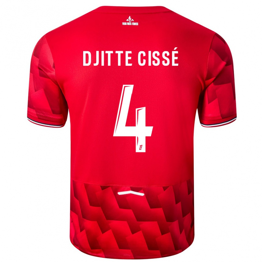 ילדים כדורגל Babacar Djitte Cissé #4 אדום לבן ג'רזי ביתית 2025/26