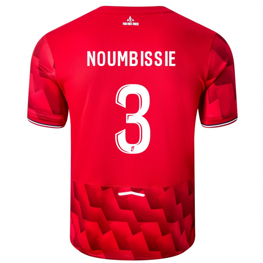 ילדים כדורגל Stéphane Noumbissie #3 אדום לבן ג'רזי ביתית 2025/26