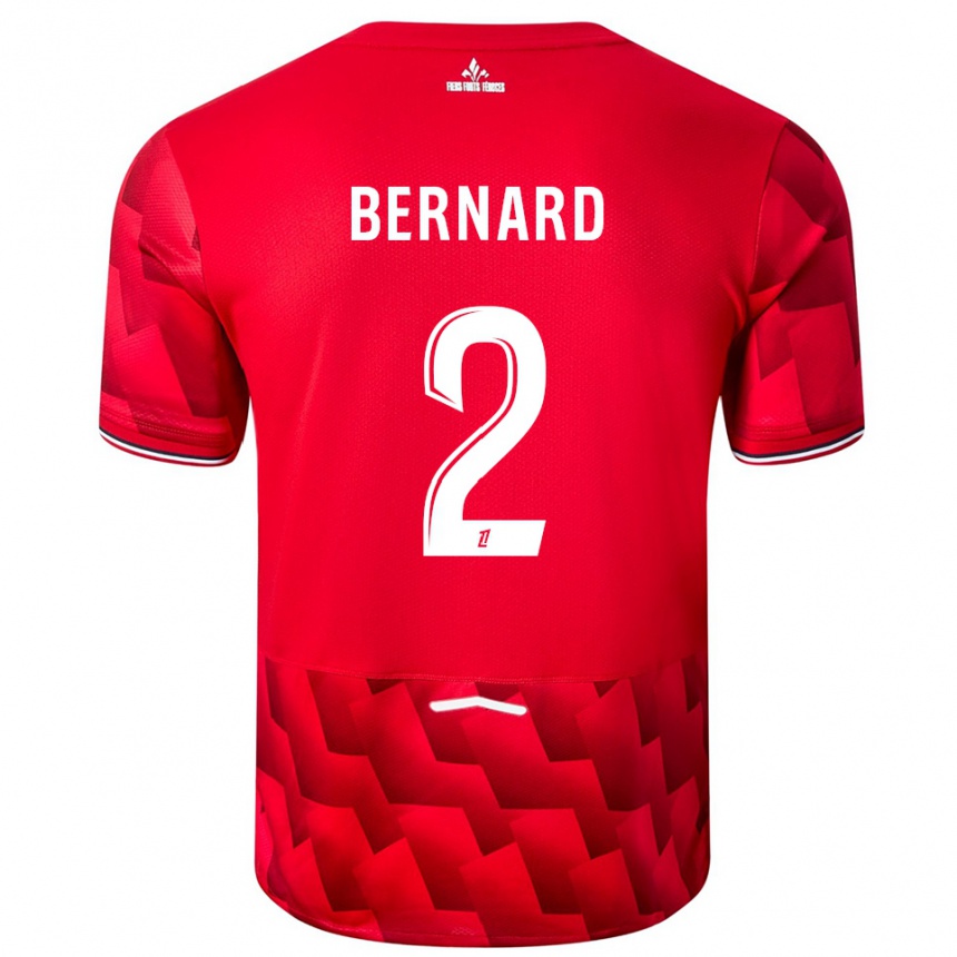 ילדים כדורגל Loïk Bernard #2 אדום לבן ג'רזי ביתית 2025/26