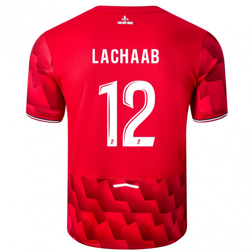 ילדים כדורגל Younes Lachaab #12 אדום לבן ג'רזי ביתית 2025/26