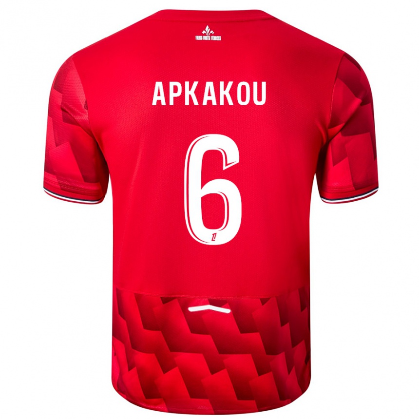 ילדים כדורגל Ethan Apkakou #6 אדום לבן ג'רזי ביתית 2025/26